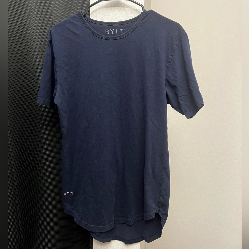 BYLT Curve Hem Short Sleeve, Navy